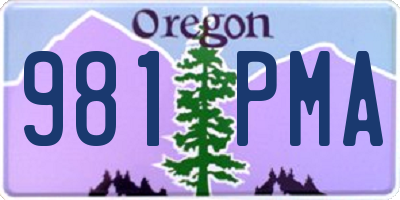 OR license plate 981PMA