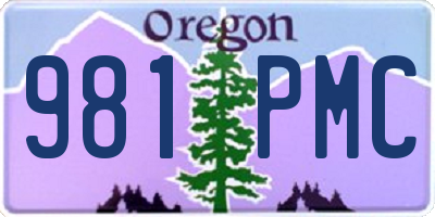 OR license plate 981PMC