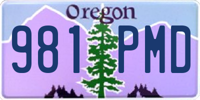 OR license plate 981PMD