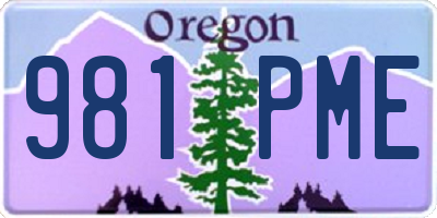 OR license plate 981PME