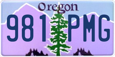OR license plate 981PMG