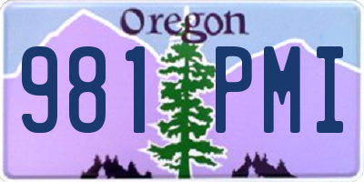 OR license plate 981PMI