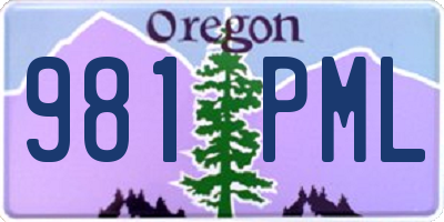 OR license plate 981PML