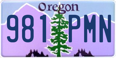 OR license plate 981PMN