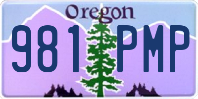 OR license plate 981PMP