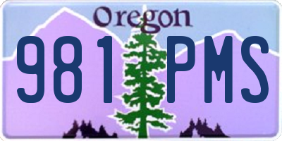 OR license plate 981PMS