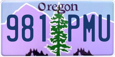 OR license plate 981PMU