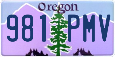 OR license plate 981PMV