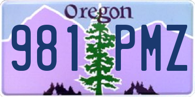 OR license plate 981PMZ