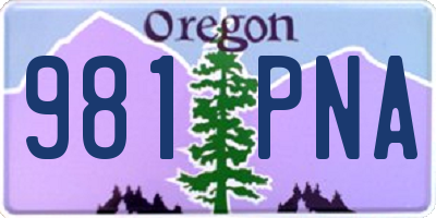 OR license plate 981PNA