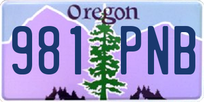 OR license plate 981PNB