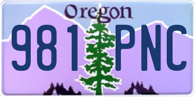 OR license plate 981PNC