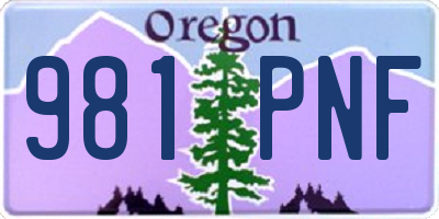 OR license plate 981PNF