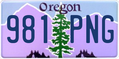 OR license plate 981PNG