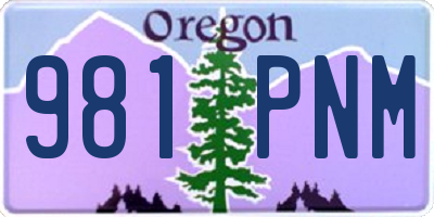 OR license plate 981PNM