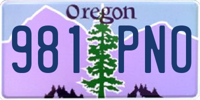 OR license plate 981PNO