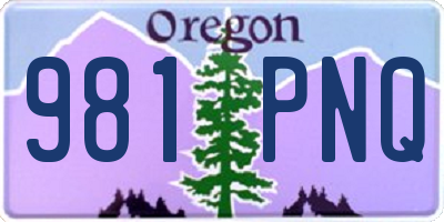 OR license plate 981PNQ