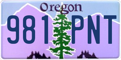 OR license plate 981PNT
