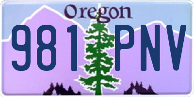 OR license plate 981PNV