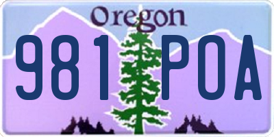 OR license plate 981POA