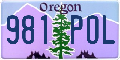 OR license plate 981POL