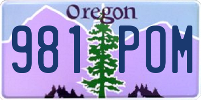 OR license plate 981POM