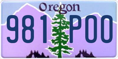 OR license plate 981POO