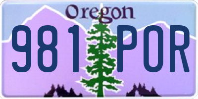 OR license plate 981POR