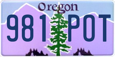 OR license plate 981POT