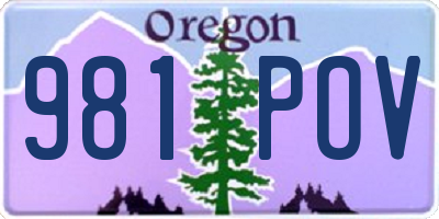 OR license plate 981POV