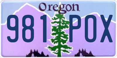 OR license plate 981POX