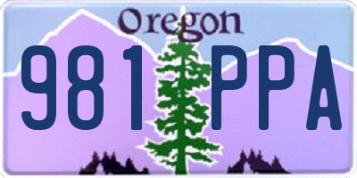 OR license plate 981PPA