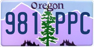 OR license plate 981PPC