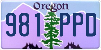 OR license plate 981PPD