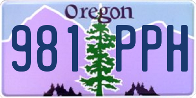OR license plate 981PPH