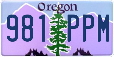 OR license plate 981PPM