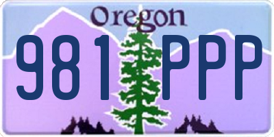 OR license plate 981PPP