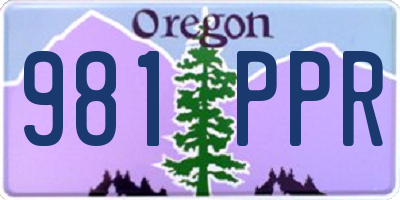 OR license plate 981PPR