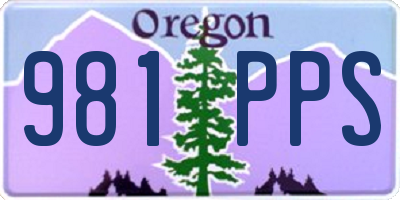 OR license plate 981PPS