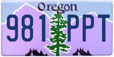 OR license plate 981PPT