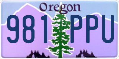 OR license plate 981PPU
