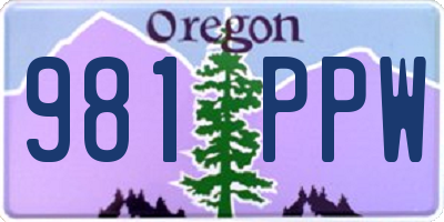 OR license plate 981PPW