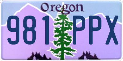 OR license plate 981PPX