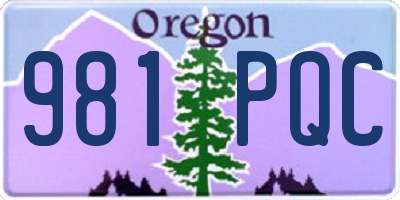 OR license plate 981PQC