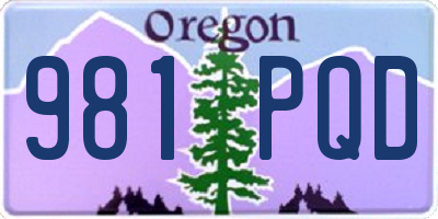 OR license plate 981PQD