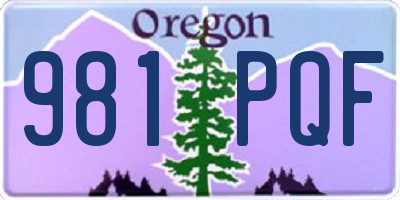 OR license plate 981PQF