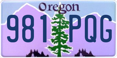 OR license plate 981PQG