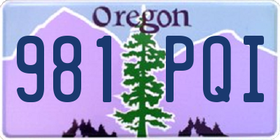 OR license plate 981PQI