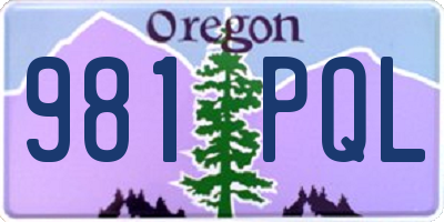 OR license plate 981PQL