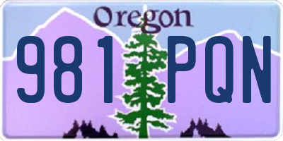OR license plate 981PQN